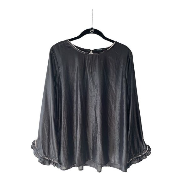NWOT William B Shimmering Long Sleeve Blouse L - Picture 2 of 8